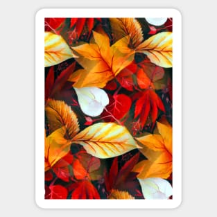 Realm of Foliage with Maple Leaves in Earth Warm Colors Sticker